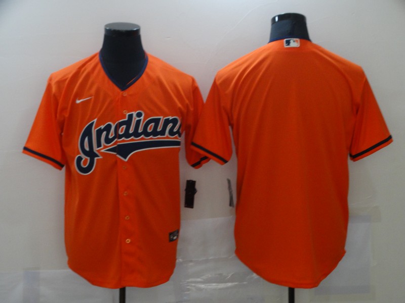 Men's Cleveland Indians Blank Orange Cool Base Stitched Jersey